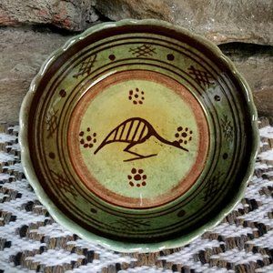 Vintage Keramikos Trinket Dish Bird Greece